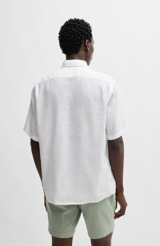 Camisa Boss Regular Fit Manga corta En lino