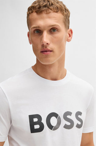 T-Shirt BOSS de jersey de algodón con logo grande Regular Fit