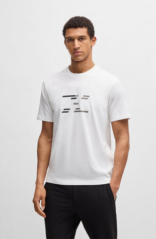 T-Shirt BOSS de algodón mercerizado con arte de temporada Regular fit