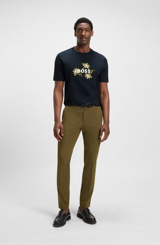 T-Shirt BOSS de algodón con ilustración del logotipo Regular fit