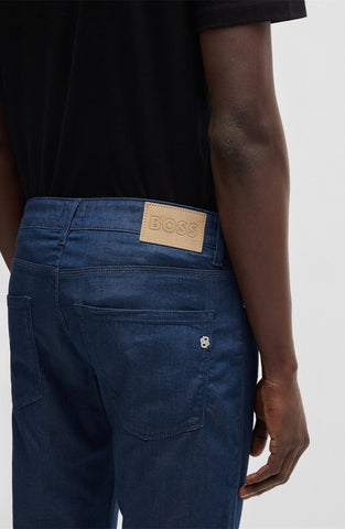 Jeans Boss Delaware Ultra Soft slim fit con elástico azul