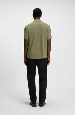 Polo BOSS de algodón mercerizado con monograma doble b bordado Regular Fit