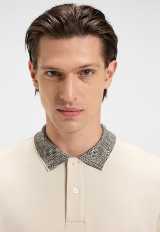 Polo BOSS de algodón Pima con cuello estampado Regular fit