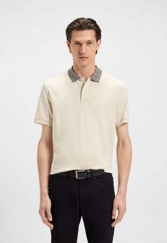 Polo BOSS de algodón Pima con cuello estampado Regular fit