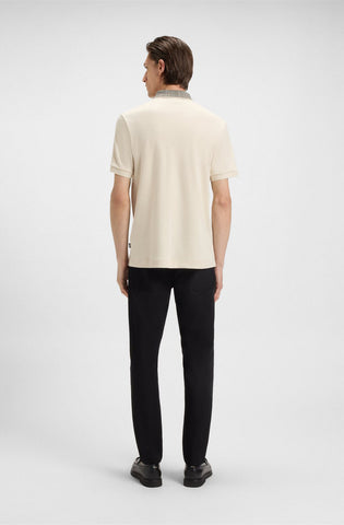 Polo BOSS de algodón Pima con cuello estampado Regular fit