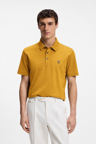 Polo BOSS C-Parris 01 Regular Fit de algodón – Dorado