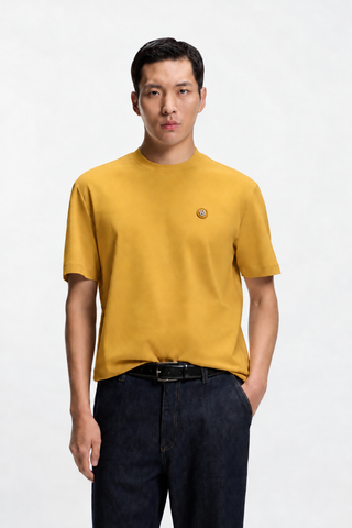 T Shirt BOSS C-Taut 01 Regular Fit de algodón – Dorado
