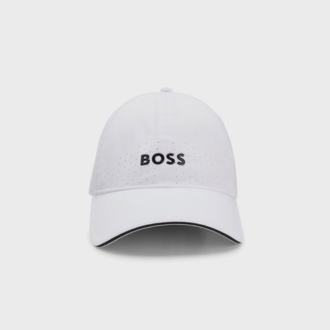 Gorra BOSS Lach_TOC_N Perforada con Logo – Blanco
