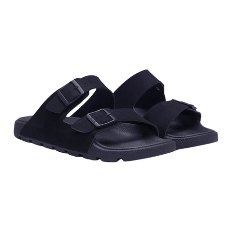 Sandalias BOSS de doble tira con hebillas de marca