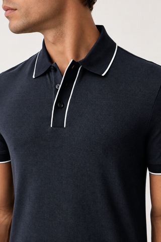 Polo BOSS H-Parlay 81 Regular Fit de Algodón – Azul Oscuro