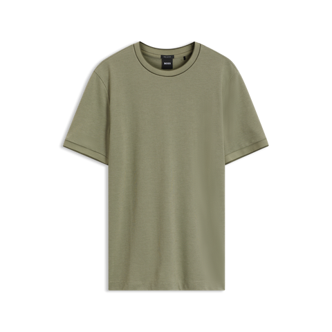 T-shirt BOSS H-Thompson 81 Regular Fit de Algodón Estructurado – Beige