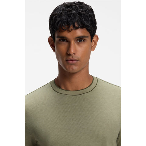 T-shirt BOSS H-Thompson 81 Regular Fit de Algodón Estructurado – Beige