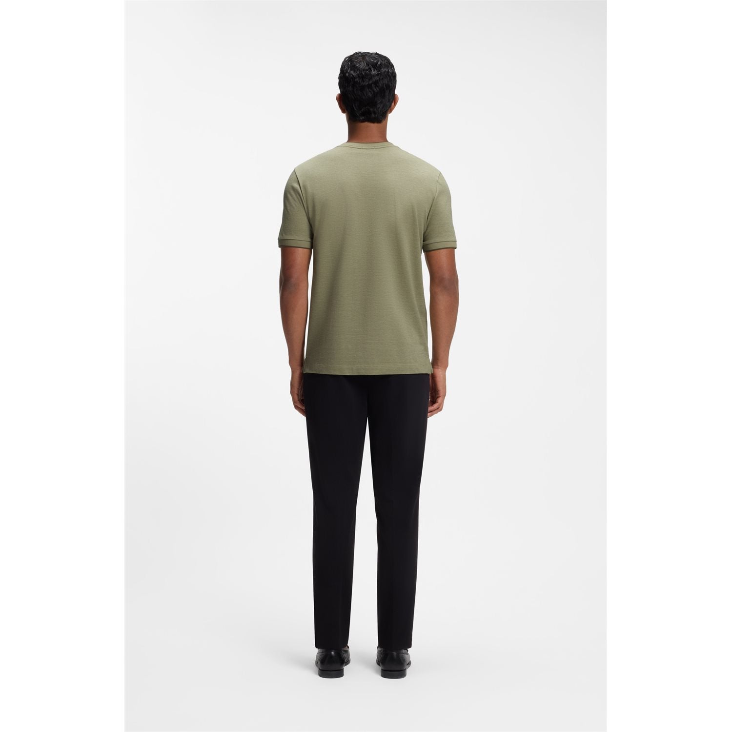 T-shirt BOSS H-Thompson 81 Regular Fit de Algodón Estructurado – Beige
