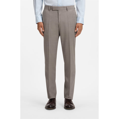 Traje BOSS H-Huge-2Pcs-263 Slim Fit de lana virgen – Beige oscuro