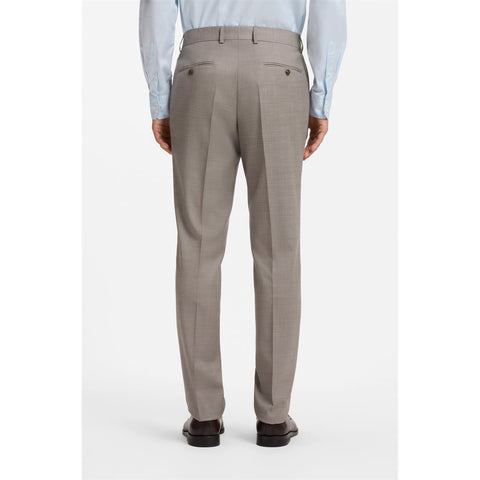Traje BOSS H-Huge-2Pcs-263 Slim Fit de lana virgen – Beige oscuro