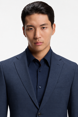 Traje BOSS P-Huge-2Pcs-FLWG-263 Slim Fit – Azul oscuro