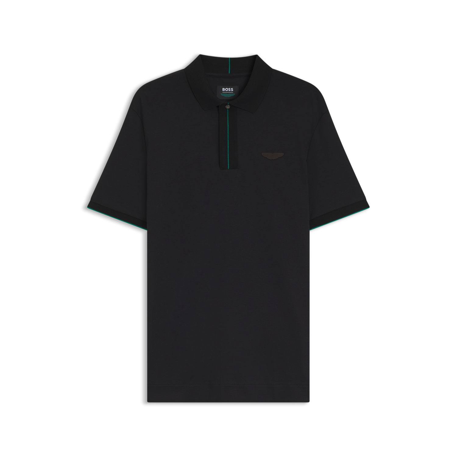 Polo BOSS x Aston Martin C-Parlay 80 Regular Fit de Algodón Mercerizado – Negro
