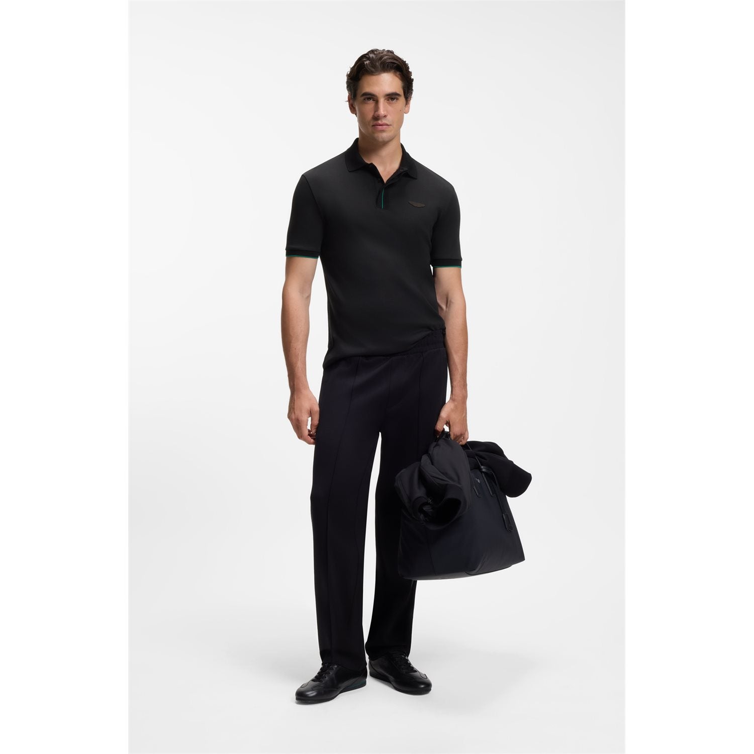 Polo BOSS x Aston Martin C-Parlay 80 Regular Fit de Algodón Mercerizado – Negro