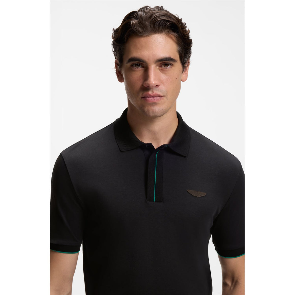 Polo BOSS x Aston Martin C-Parlay 80 Regular Fit de Algodón Mercerizado – Negro