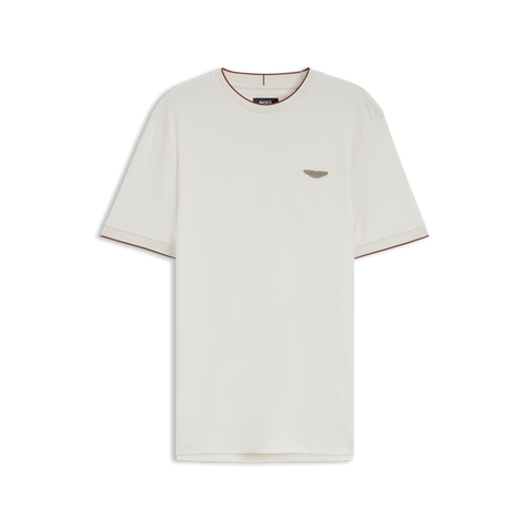 T-shirt BOSS x Aston Martin C-Thompson 80 Regular Fit de Algodón Mercerizado – Blanco