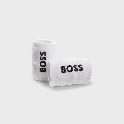 Muñequeras Deportivas BOSS de mezcla de algodón con logotipo bordado