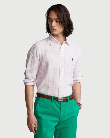 Camisa POLO Ralph Lauren Manga Larga En Lino Custom Fit