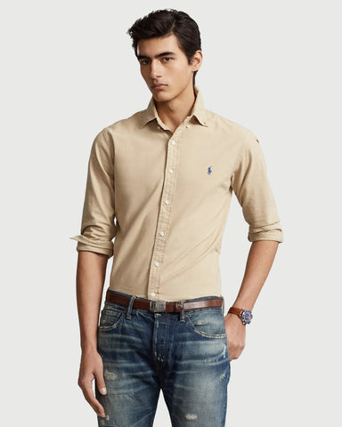 Camisa POLO Ralph Lauren Manga Larga Oxford Garment Dye Custom Fit