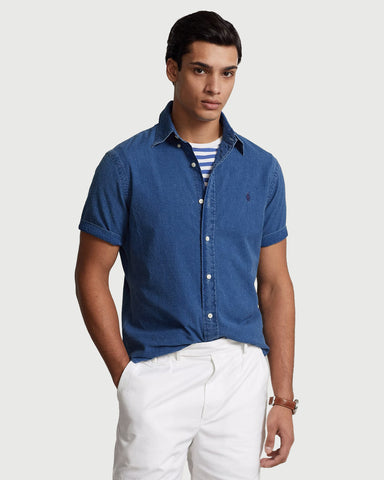 Camisa POLO Ralph Lauren Seersucker Mangas Cortas Custom Fit