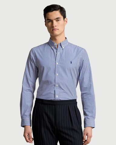Camisa POLO Ralph Lauren Manga Larga Con Stretch Poplin De Rayas Custom Fit