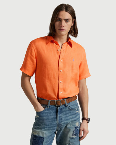 Camisa POLO Ralph Lauren Lino Mangas Cortas Custom Fit