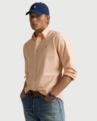 Camisa POLO Ralph Lauren Manga Larga Oxford Mineral Dye Custom Fit