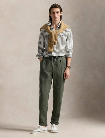 Camisa en Lino de Rayas POLO Ralph Lauren Manga Larga Custom Fit