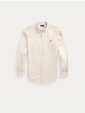 Camisa en Lino de Rayas POLO Ralph Lauren Manga Larga Custom Fit