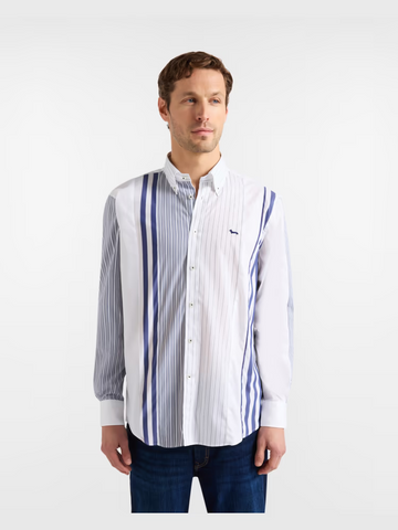 Camisa Harmont & Blaine de Hombre a Rayas Multidireccionales en Algodón