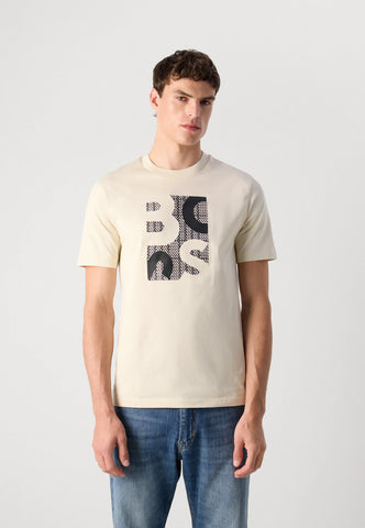 T-Shirt BOSS Regular Fit en Algodón Mercerizado con Stretch