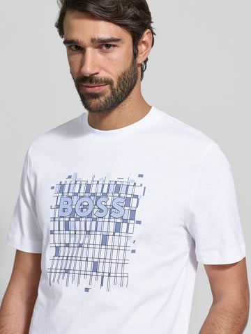 T-Shirt BOSS Regular Fit con Grafico de Temporada en Relieve