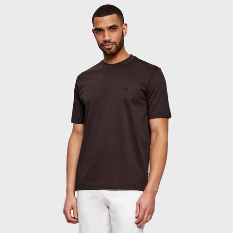 Camiseta BOSS con Logo Bordado para Hombre - Marrón Oscuro