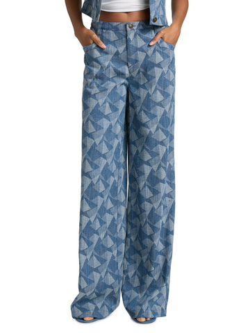 Set Ramy Brook Angelica y Leo en Denim con Estampado Geométrico