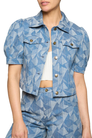 Set Ramy Brook Angelica y Leo en Denim con Estampado Geométrico