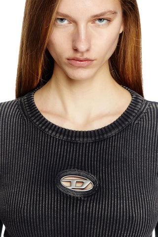 Top Diesel en Denim Manga Larga Slim fit Placa Metálica D Ovalada m-vera-ls