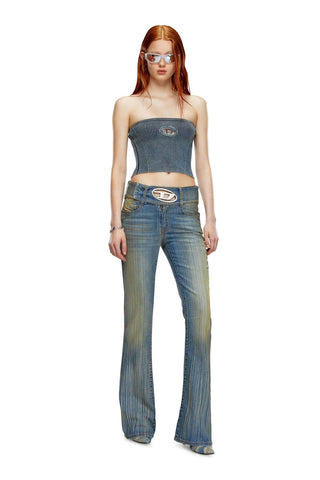 Top Diesel en Denim con Placa de Logotipo en metal Slim Fit m-clarksvillex-c