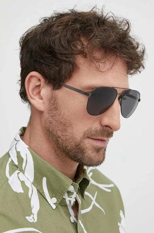 Gafas De Sol Boss Para Hombre En Acero Negro Mate Con Doble Puente