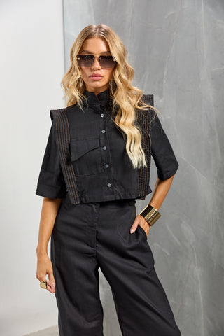 Conjunto ZOEW Aura en lino – Negro