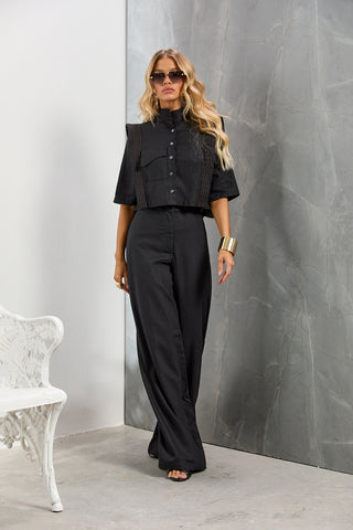 Conjunto ZOEW Aura en lino – Negro