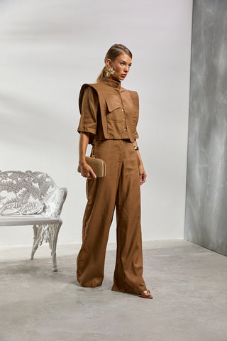 Conjunto ZOEW Aura en lino – Moca