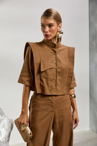 Conjunto ZOEW Aura en lino – Moca