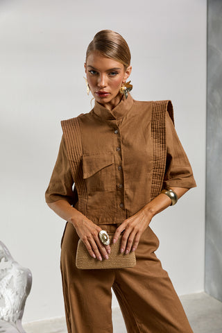Conjunto ZOEW Aura en lino – Moca