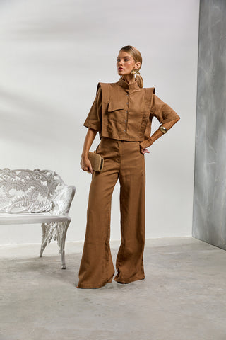 Conjunto ZOEW Aura en lino – Moca