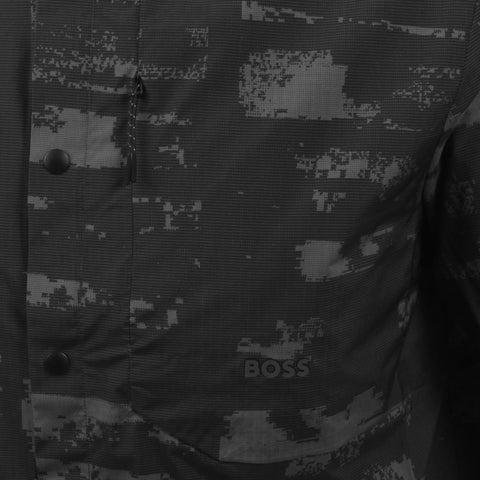 Camisa BOSS Green de Hombre Estampado Abstracto - Negro y Gris