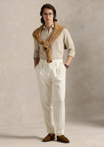 Camisa En Lino POLO Ralph Lauren Manga Larga Custom Fit Houndstooth